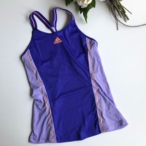 Adidas girls purple workout tank, size estimated S